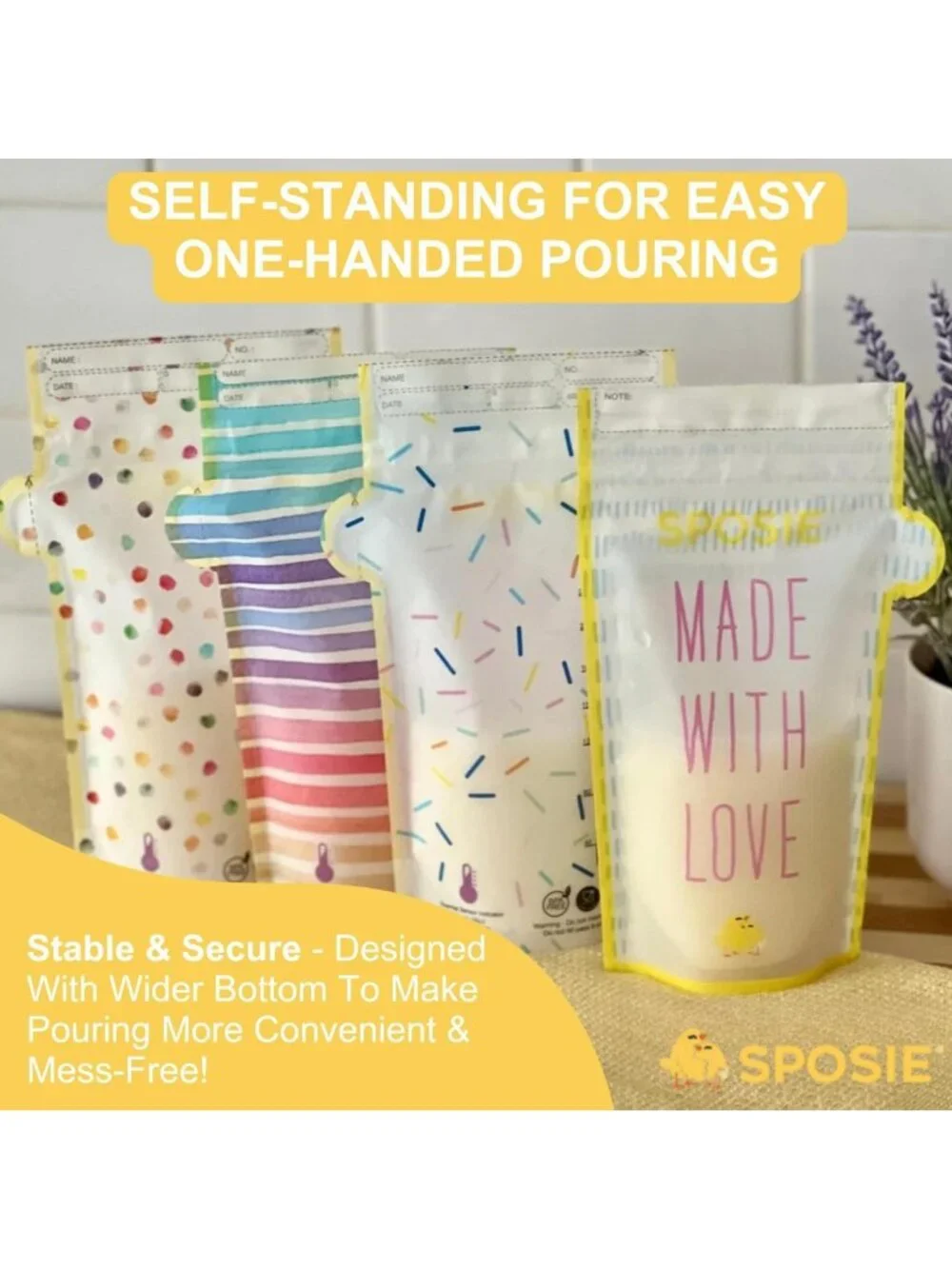 Breast Milk Storage Bags - 8oz, 100 Count | Leak-Proof, Freezer Safe, Easy Pour
